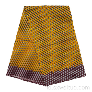 100% Polyester Gold Printed African Fabric